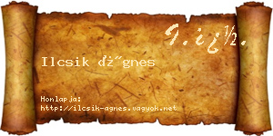 Ilcsik Ágnes névjegykártya